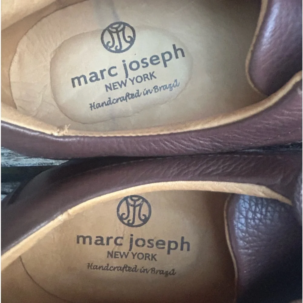 NWOB Marc Joseph New York Hand Crafted in Brazil Brown Leather Dress Shoes Sz 11 - Picture 5 of 14